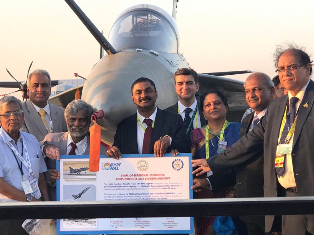 Final operational clearance of LCA Tejas MK I for Indian Air Force