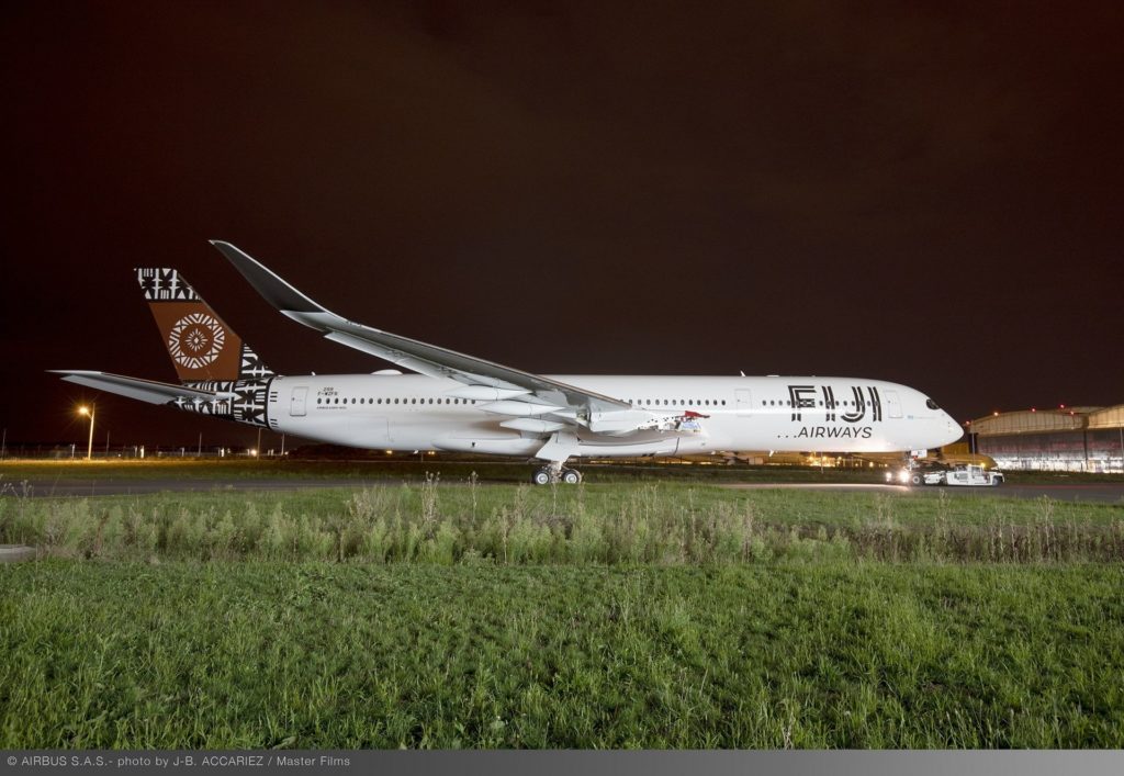 First Fiji Airways A350 XWB rolls out of paint shop