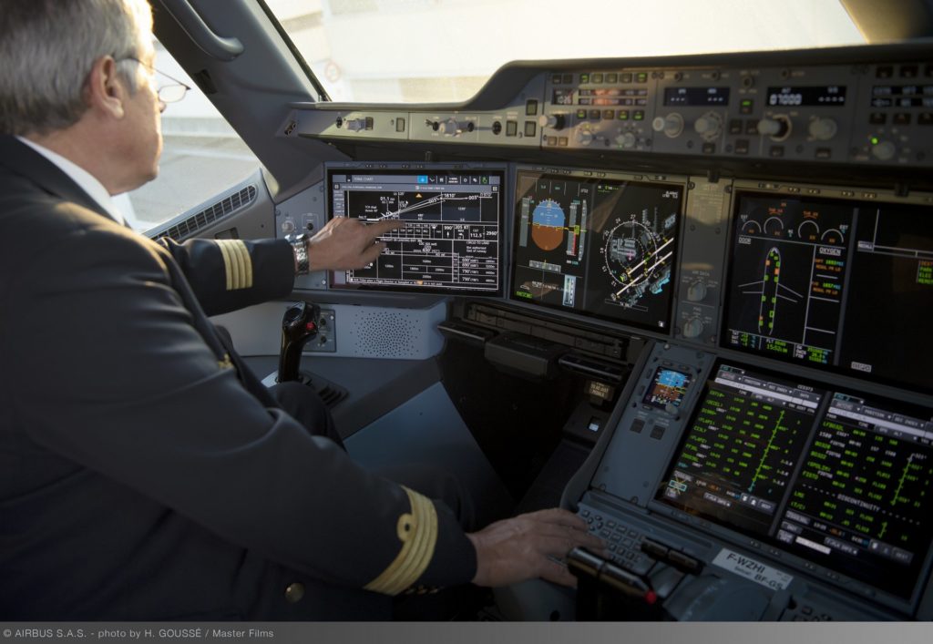 Airbus deliveries its first A350s with touchscreen cockpit displays option to customers