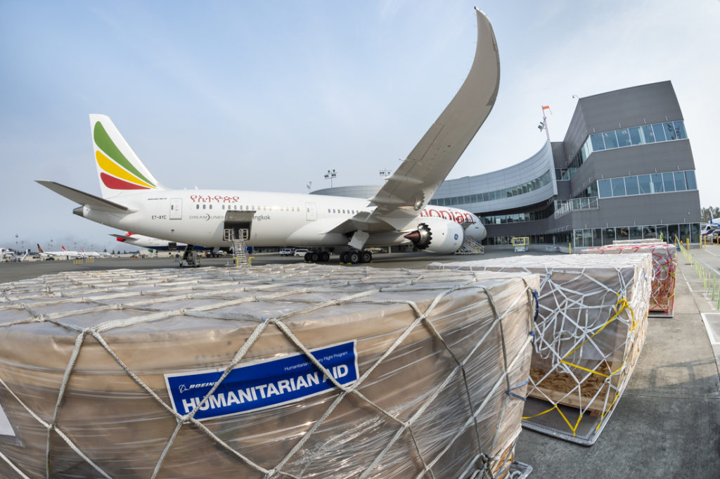 Boeing, Ethiopian Airlines partner on their 40th humanitarian delivery flight