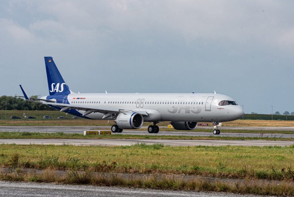 SAS takes delivery of its first A321LR using sustainable jet fuel