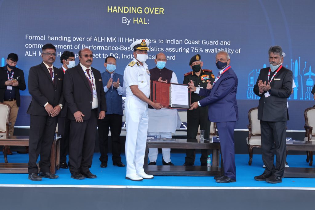 HAL hands over five ALHs Mk III to Indian Navy and Indian Coast Guard