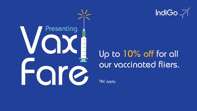IndiGo offers discount for vaccinated passengers