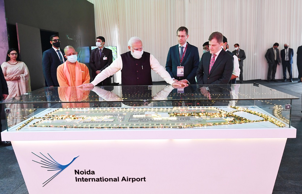 Narendra Modi lays the foundation stone of Noida International Airport