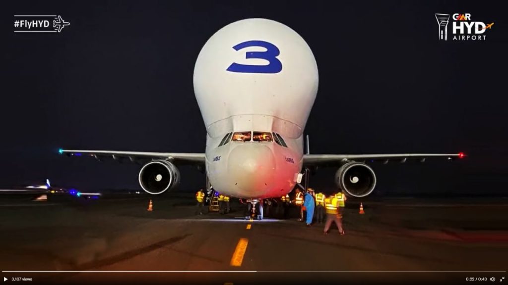 Largest cargo aircraft Beluga lands at Hyderabad amid special arrangements