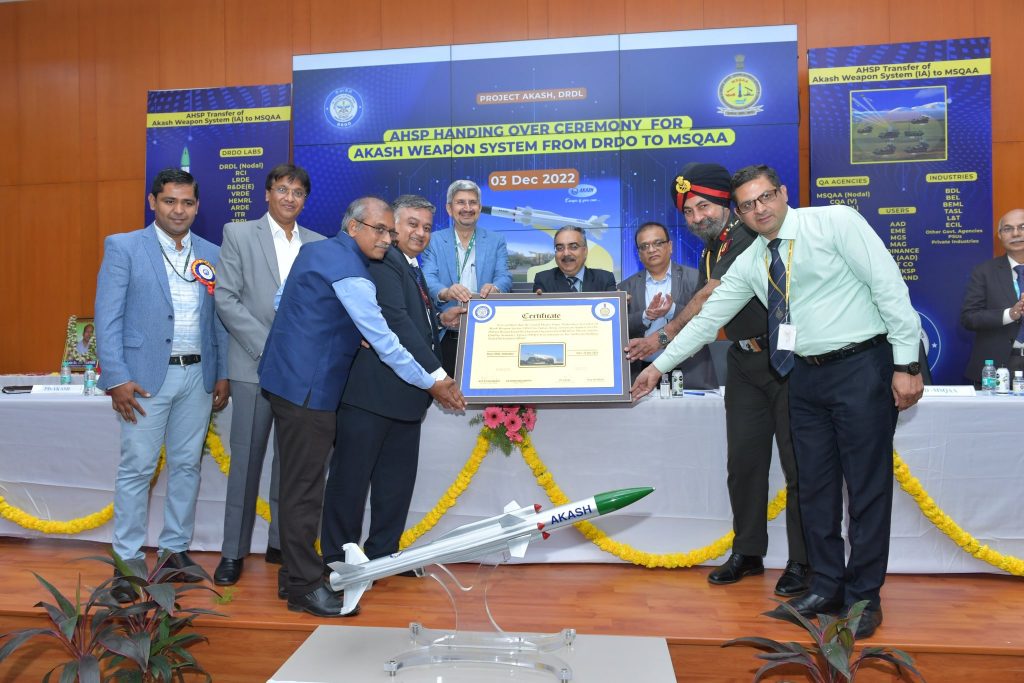 DRDO hands over AHSP of Akash Weapon System to MSQAA